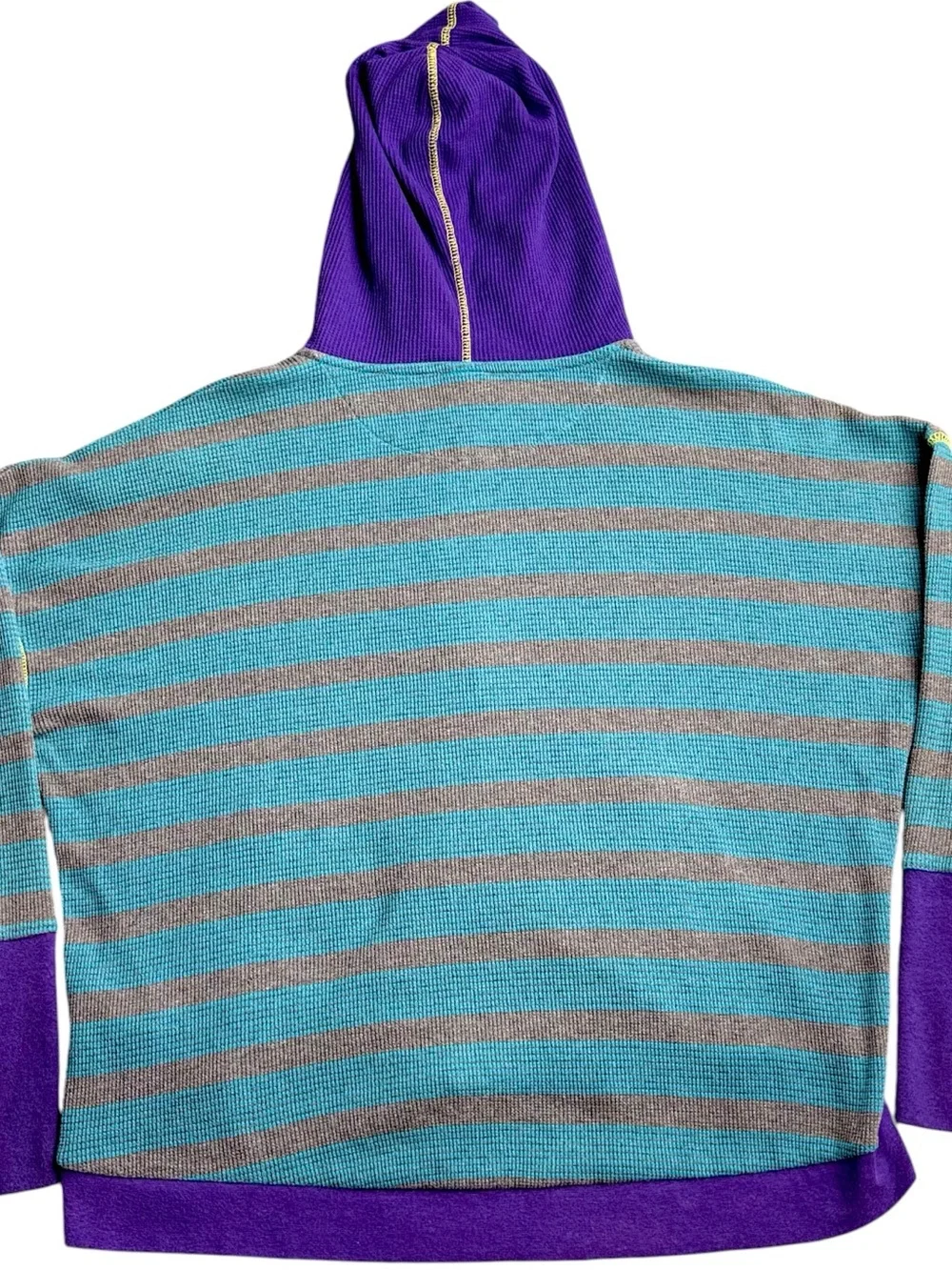 Nike Youth XL Vintage Y2K Waffle Knit Full Zip Hoodie Colorblock Striped 90s